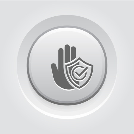 Secured Area Icon. Flat Design Grey Button Designのイラスト素材