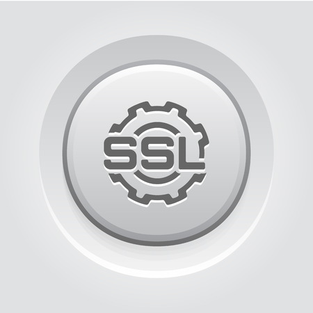 SSL Settings Icon. Flat Design Grey Button Designのイラスト素材