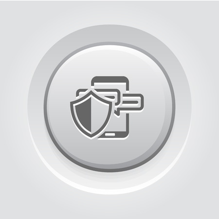 Safety Messaging Icon. Flat Design. Business Concept Grey Button Designのイラスト素材