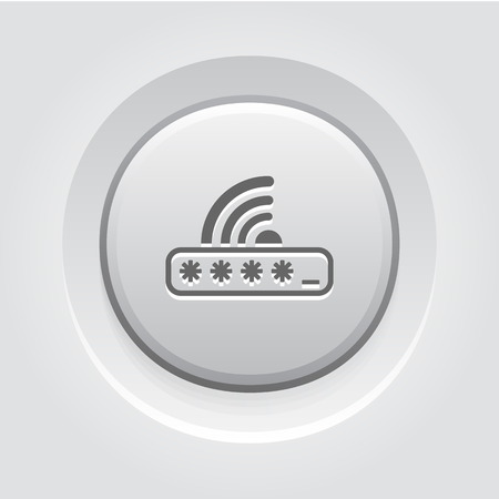 Limited Access Icon. Flat Design. Mobile Devices and Services Concept. Grey Button Designのイラスト素材