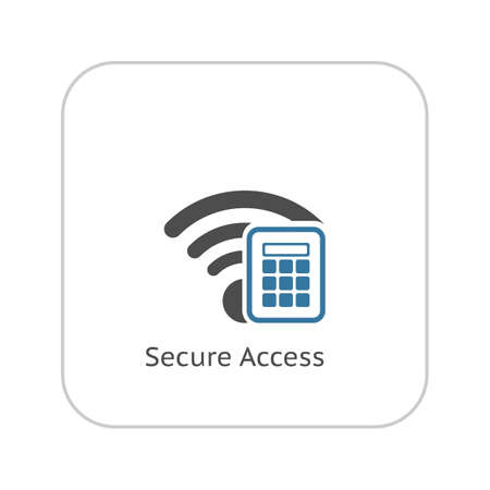 Secure Access Icon. Flat Design. Mobile Devices and Services Concept. Isolated Illustration. App Symbol or UI element.のイラスト素材