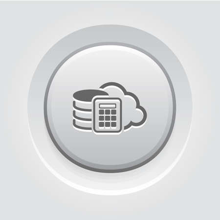 Secure Cloud Storage Icon. Flat Design App Symbol or UI element. Grey Button Designのイラスト素材
