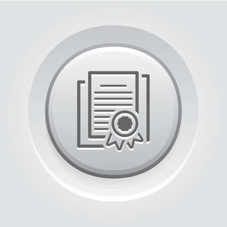 Security Certificates Icon. Flat Design App Symbol or UI element. Grey Button Designのイラスト素材