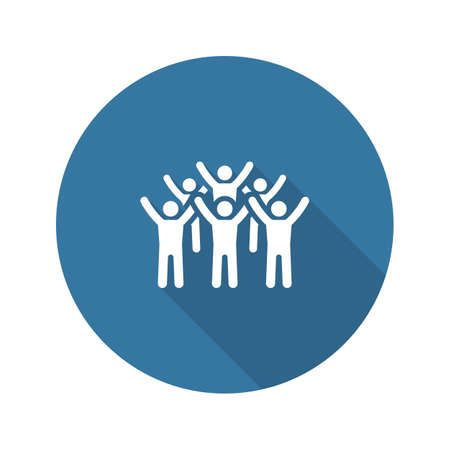 Teamwork Icon. Flat Design. Group of People with Leader Concept. Isolated Illustration. App Symbol or UI element.のイラスト素材