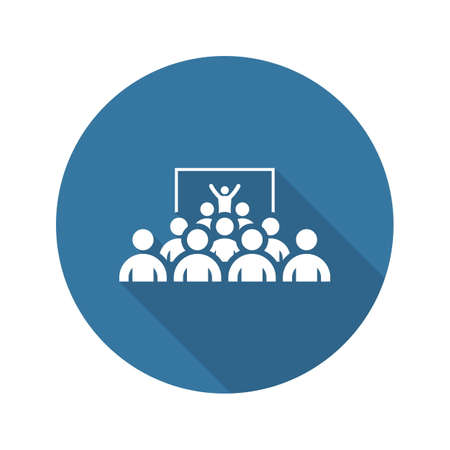 Training Icon. Business Concept. Group of People on Conference. Flat Design. Isolated Illustration. App Symbol or UI element.のイラスト素材