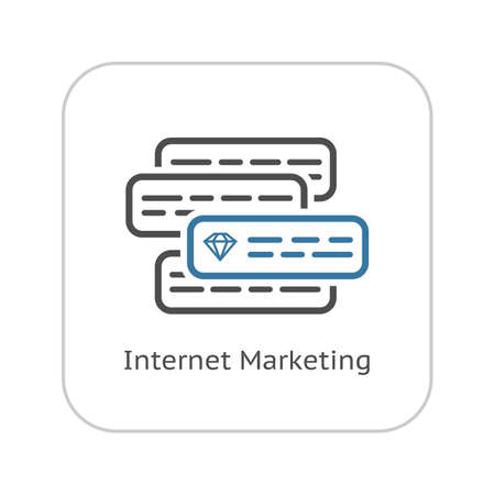 Internet Marketing Icon. Flat Design Isolated Illustration. App Symbol or UI element.Couple text ads compete with each other.のイラスト素材