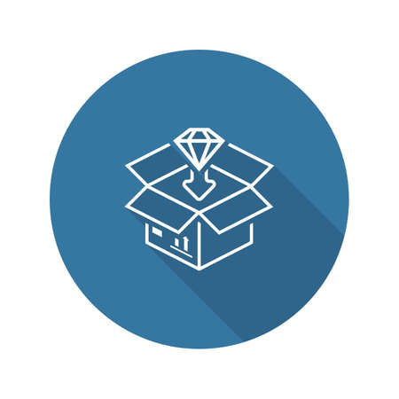 Packing Icon. Flat Design Isolated Illustration. App Symbol or UI element. Product packaging in a box.のイラスト素材