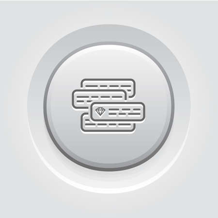 Internet Marketing Icon. Grey Button Design. Isolated Illustration. App Symbol or UI element.Couple text ads compete with each other.のイラスト素材