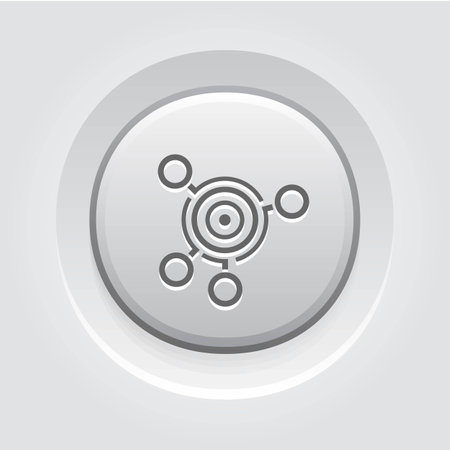 Business Goals Icon. Business and Finance. Isolated Illustration. Grey Button Design.のイラスト素材