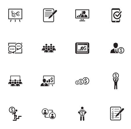 Business Coaching Icon Set. Online Learning.の写真素材