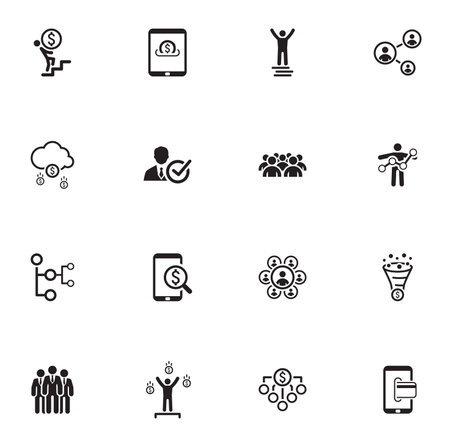 Flat Design Business Icons Set.のイラスト素材
