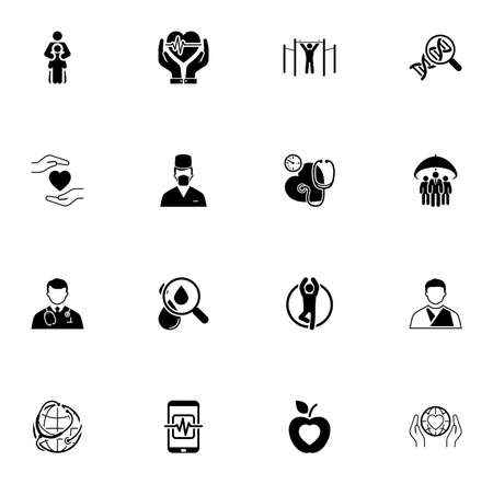 Medical and Health Care Icons Set. Flat Design.のイラスト素材