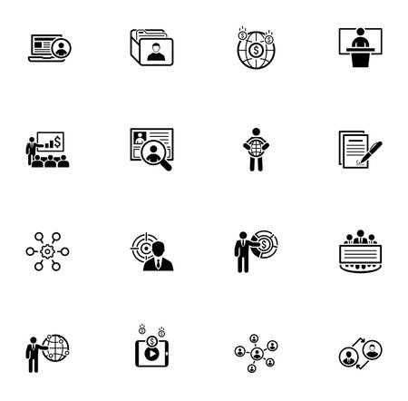 Business and Finances Icons Set. Flat Design.のイラスト素材