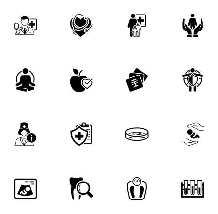 Medical and Health Care Icons Set. Flat Design.のイラスト素材