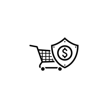 Safe Shopping Icon. Flat Design.のイラスト素材