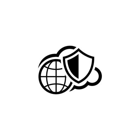 Safety Global Cloud Icon. Flat Design.のイラスト素材