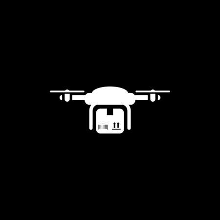 Drone Delivery Icon. Flat Design.のイラスト素材