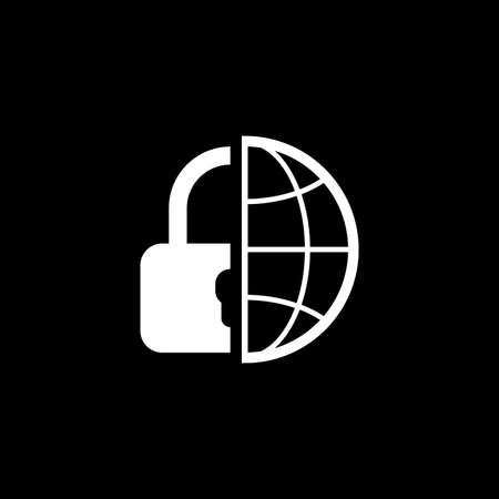 Global Security Icon. Flat Design.のイラスト素材