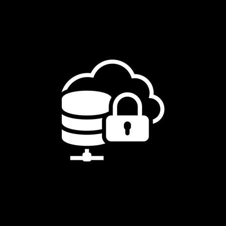 Cloud Secure Storage Icon. Flat Design.のイラスト素材