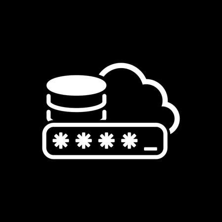 Secure Cloud Storage Icon. Flat Design.のイラスト素材