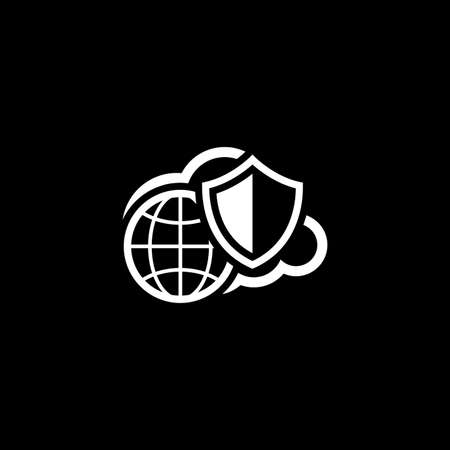 Safety Global Cloud Icon. Flat Design.のイラスト素材