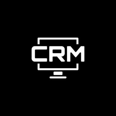 Desktop CRM System Icon. Flat Design.のイラスト素材