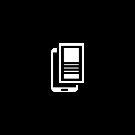 Mobile Landing Page Icon. Business and Finance. Isolated Illustration. Mobile phone with web page. Smartphone with landing page.のイラスト素材