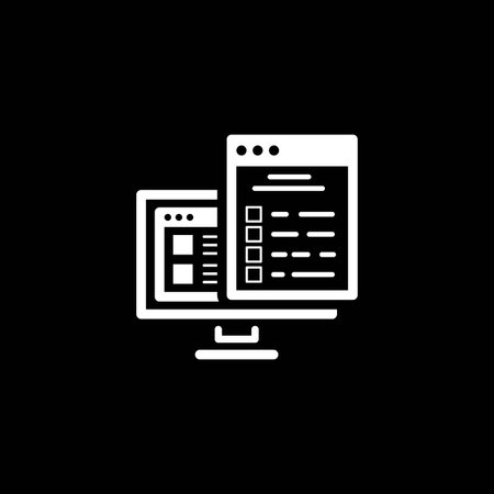 Checklist Icon. Business and Marketing. Isolated Illustration. PC Monitor and Web Page with text and check box.のイラスト素材