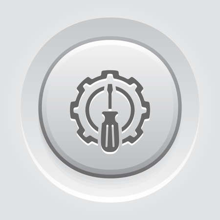 Fine Tuning Icon. Gear and Screwdriver. Service Symbol.のイラスト素材