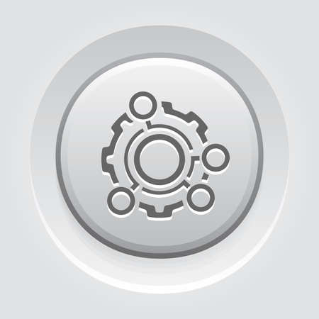 Technical Data Icon. Gear and Option Dots. Engineering Symbol.のイラスト素材