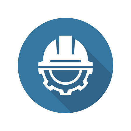 Engineering Icon. Gear and Hard Hat. Development Symbol.の写真素材