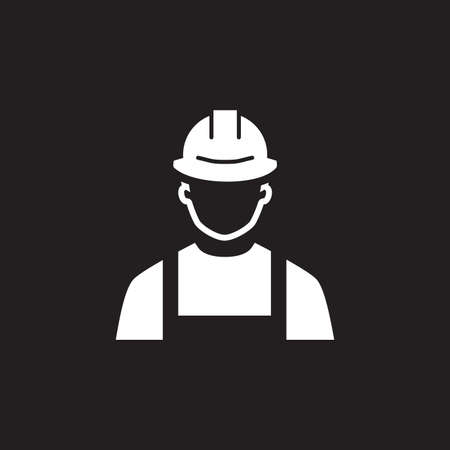 Engineer Icon. Man in Hard Hat. Buider Symbol.のイラスト素材