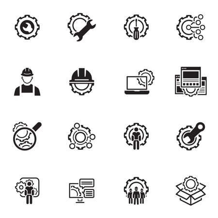 Set of engineering concept icons  in thin line illustration.のイラスト素材