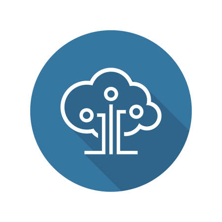 Cloud Technology Icon. Modern computer network technology sign. Digital graphic symbol. Cryptocurrency mining. Concept design elements.のイラスト素材
