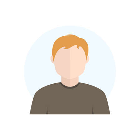Vector Flat Style Character Avatar Icon Maleのイラスト素材