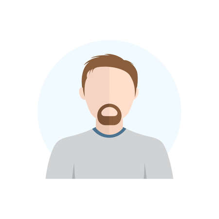 Vector Flat Style Character Avatar Icon Maleのイラスト素材