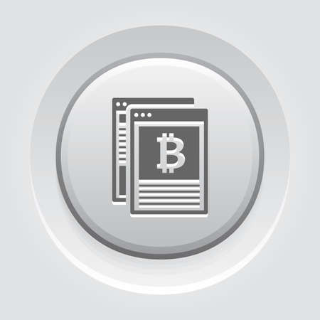 Crypto News Icon  isolated on pink backgroundのイラスト素材