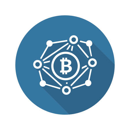 Blockchain Network Icon isolated on white backgorundのイラスト素材