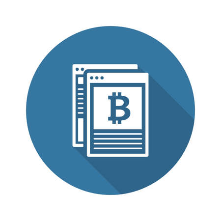 Crypto News Icon isolated on plain background.のイラスト素材