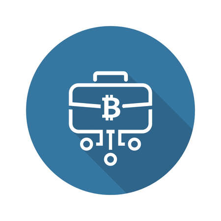 Bitcoin Briefcase Icon isolated on plain background.のイラスト素材