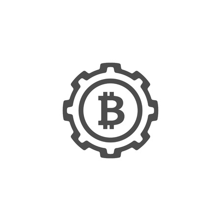 Bitcoin Mining Icon.のイラスト素材