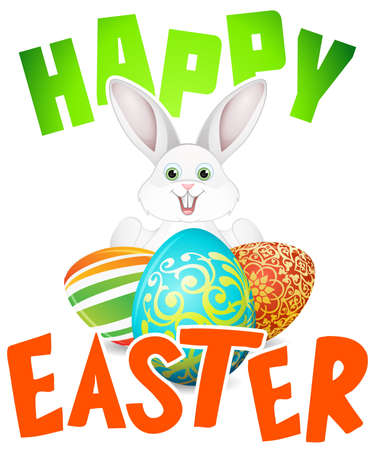 Happy Easter greeting card vector illustrationのイラスト素材