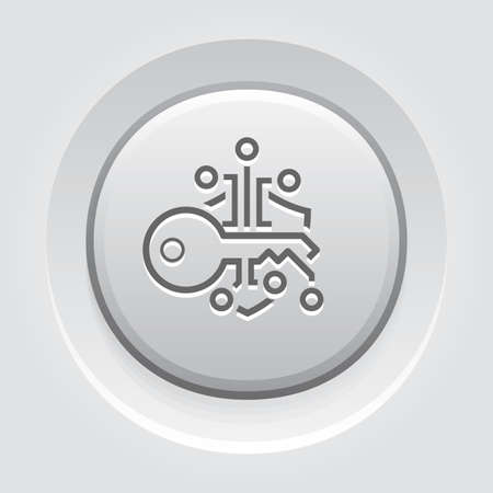 Crypto Key Management Button Icon. Modern computer network technology sign. Digital graphic symbol. Concept design elements.のイラスト素材