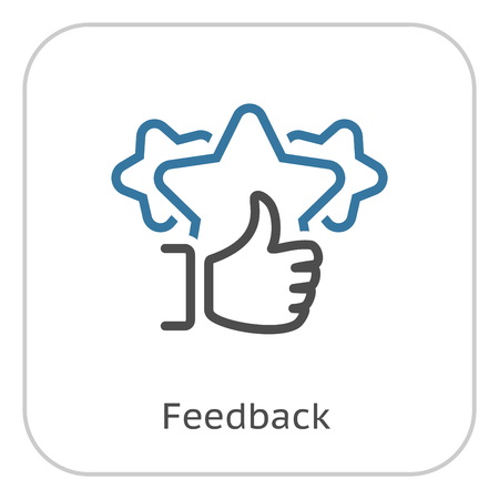 Feedback Line Icon. Client Satisfaction symbol. Customer Relationship Management. Isolated UI element.のイラスト素材