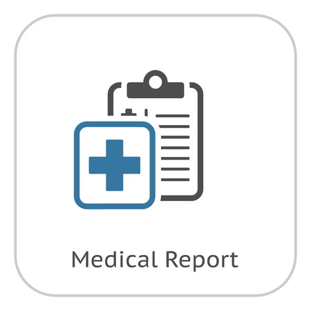 Medical Report and Services Flat Iconの写真素材