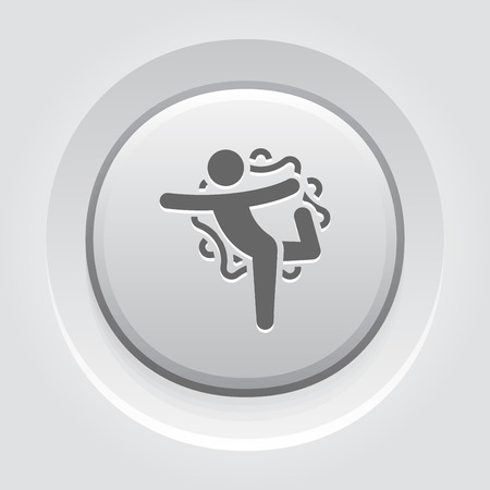 Yoga Lord of the Dance Pose Icon. Flat Design Yoga Poses with Mandala Ornament in Back. Isolated Illustration.のイラスト素材