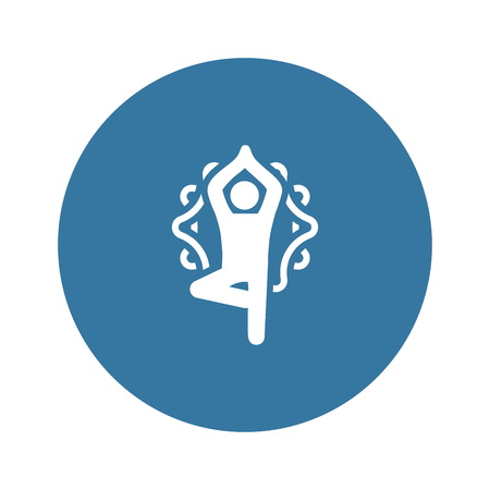 Yoga Fitness Tree Pose Icon. Flat Design Isolated Illustration.のイラスト素材