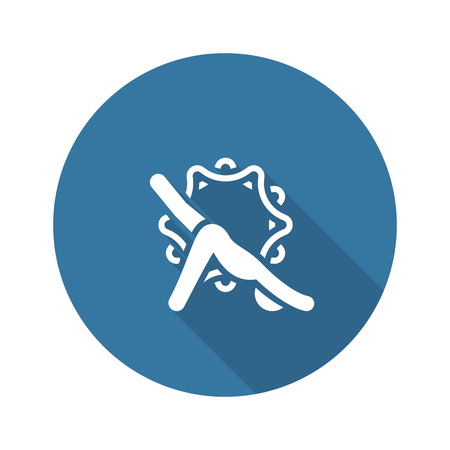 Yoga Downward Facing Dog Pose Icon. Flat Design Isolated Illustration.のイラスト素材
