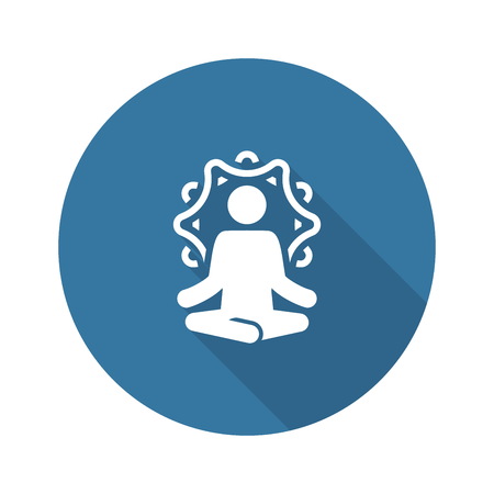 Yoga Retreat and Meditation Icon. Flat Design Isolated Illustration.のイラスト素材