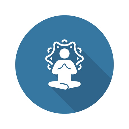 Yoga Meditation Icon. Flat Design Isolated Illustration.のイラスト素材